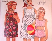 60s Simplicity 6471 Girl 39 s Dress, Two-Piece Bathing Suit and Scarf Vintage Pattern, size 8