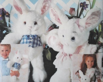 McCall's 2396 Soft Bunny Pattern, Stuffed Rabbit DIY Pattern, Stuffed bunny doll pattern, 80s Stuffed animal pattern, McCall's 808 bunny
