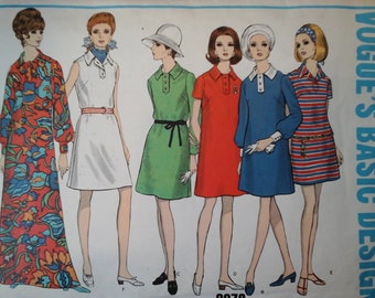 Vogue Basic Design 2078 Dresses Pattern, size 10, Bust 32.5 vintage 60sVogue 2078 sewing pattern, maxi dress, Caftan, sleeveless dress