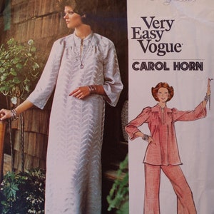 Vogue 2952 Carol Horn Design Misses Caftan Dress, Tunic and Pants Pattern, size 12, Bust 34, Vintage Vogue Maxi Dress Pattern, Robe Pattern