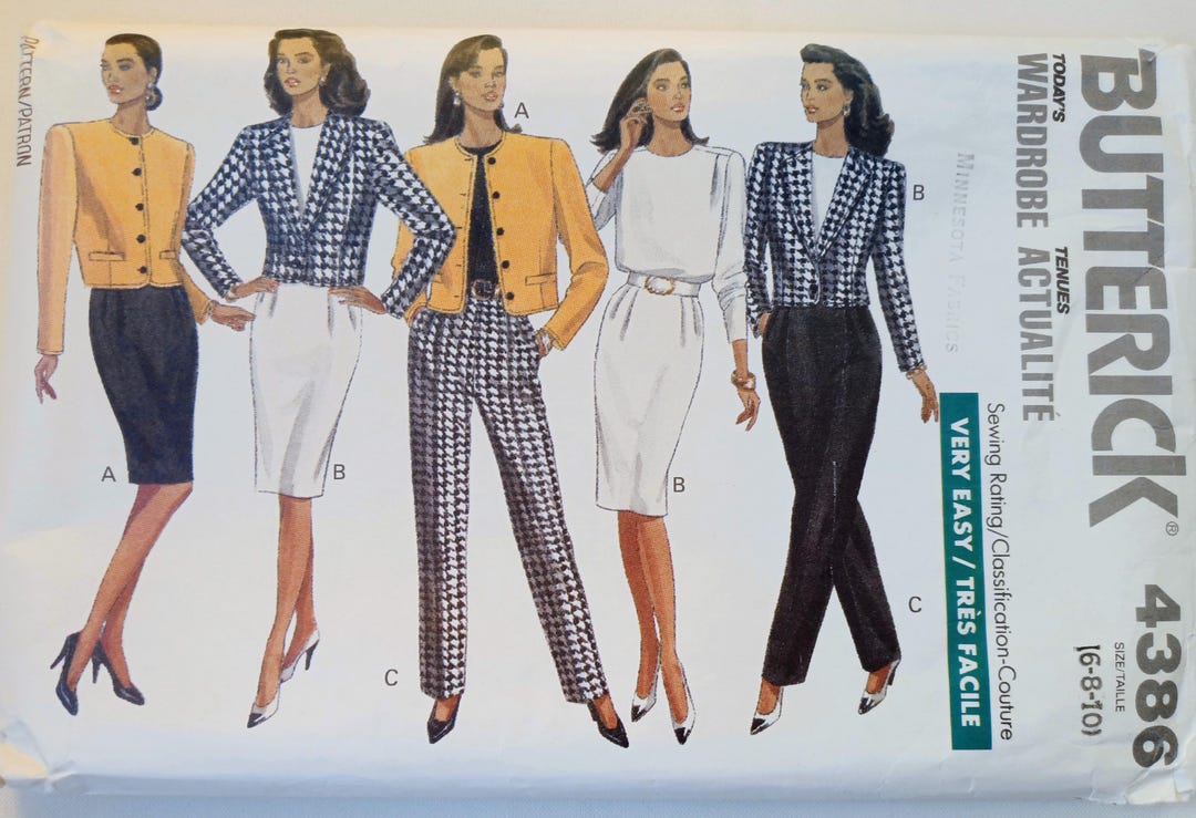 Butterick 4386 Misses Jacket, Top, Skirt and Pants Pattern, Size 6-8 ...