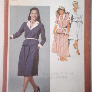 1980s Simplicity 9363 Two-Piece Dress Sewing Pattern, Bust 32.5, Size 10