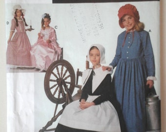 Simplicity 9708 Girl's Pilgrim and Prairie Dresses or 18th and 19th century dresses costume pattern, size Small-Medium, size 6-10 costumes