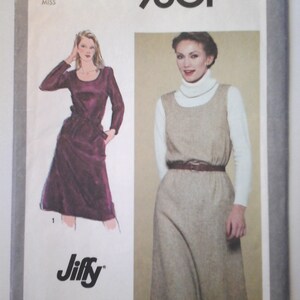 Simplicity 9601 Misses Pullover Dress or Jumper Dress Pattern, Size 10 Bust 32.5, 1980s Dress pattern, Vintage jumper pattern,  80s dress