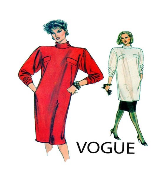 FF 1980s Vogue 9429 Designer Dress, Tunic and Skirt Pattern