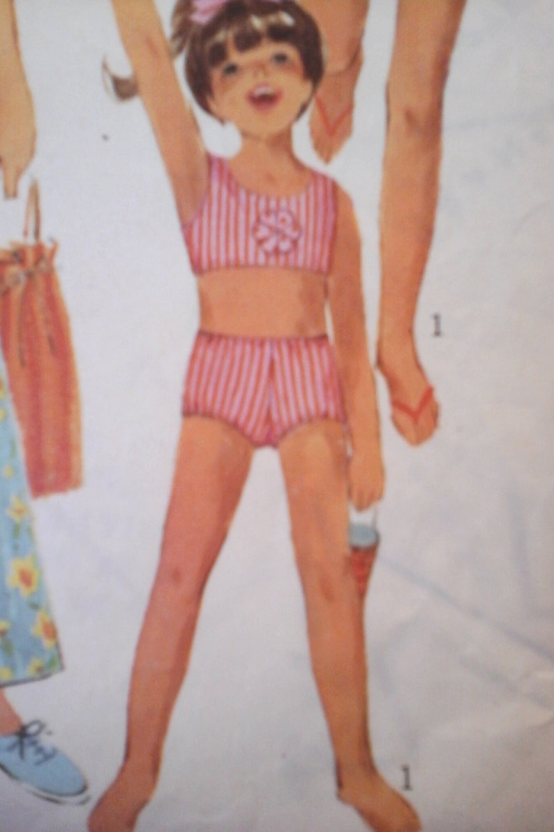 Simplicity 7155 Girls Bikini Pattern, size 14