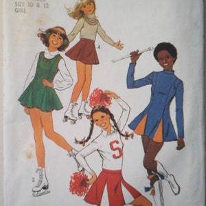 Simplicity 8131 or 8140 Girls Cheerleader or Skating Dress and Briefs Pattern, sizes 10-12, Cheerleader outfit pattern, Irish dance dress