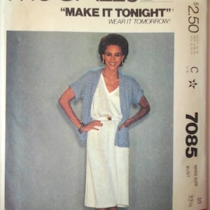 McCall's 7085 Easy Misses Dress & Cardigan Jacket Pattern, size 10