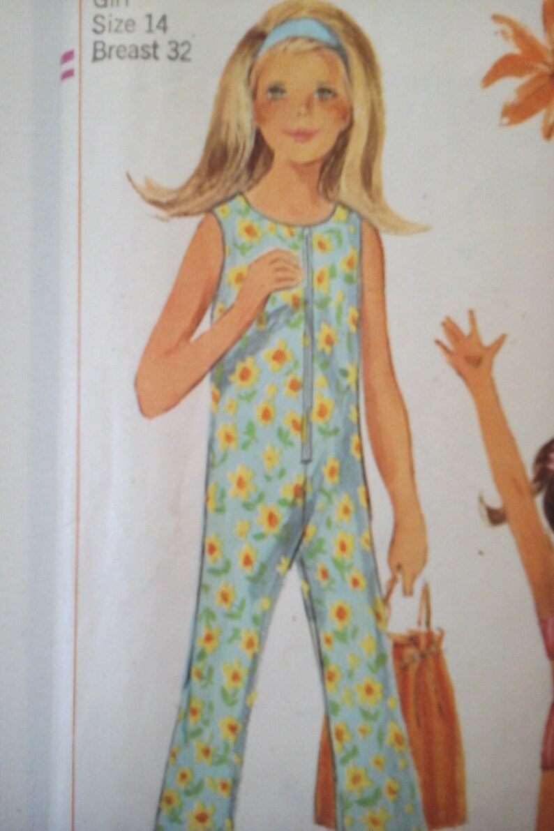 Simplicity 7155 Girls Jumpsuit Pattern, size 14