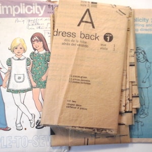 Simplicity 7064 Girls Dress, Apron and Pants Pattern, sizes 5-6, pattern,  instructions,  envelope