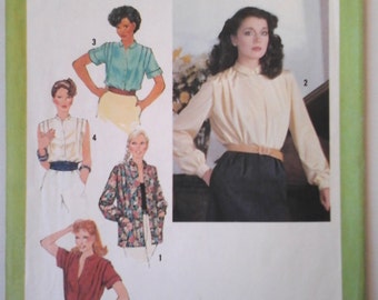 FF 70s Simplicity 9060 Easy Stylin' Blouse Pattern, size 16 Bust 38, Vintage Simplicity Sewing Pattern