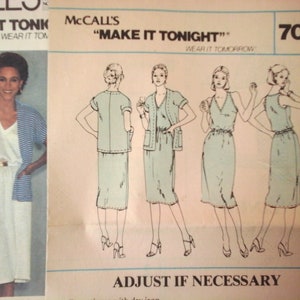 McCall's 7085 Easy Misses Dress & Cardigan Jacket Pattern, size 10