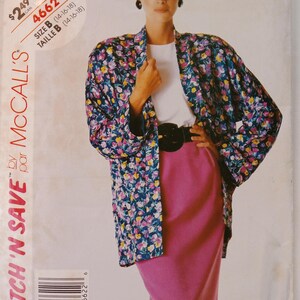 McCall&#39;s 4662 Misses Jacket, Blouse and Skirt Pattern, 1980s Pattern, size 14-16-18, Bust 36-40, 80s oversized jacket pattern, pencil skirt