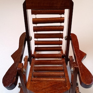 Wooden Doll Chair, Doll furniture, Doll Adirondack Chair, Chair for Barbie sized dolls, Toy Folding Adirondack Chair, Miniature Wood Chair