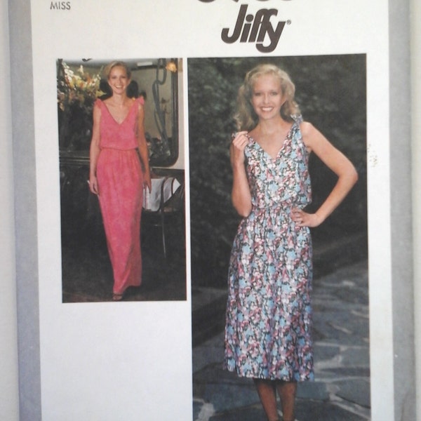 70s Simplicity 8955 SunDress or Maxi Dress Pattern, Size 14, Bust 36, Vintage 1970s Simplicity Dress Sewing Pattern, Shoulder tie dress