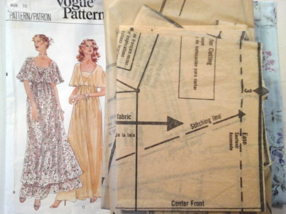 1970s Vogue 7105 Misses Capelette-sleeved Fancy Dress Pattern, Size 10,  Bust 32.5, Sheer Overlay Dress, Bridesmaid Dress, 70s Dress Pattern - Etsy