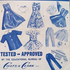 1960s PDF Doll Clothing Pattern, instant download Doll Dresses, Coat, Evening Culottes, for 11 1/2&quot; Fashion Dolls London-Look doll clothes