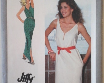 FF 80s Simplicity 9371 Jiffy Pullover Dress Pattern, Size 16, Bust 38, Large sundress pattern, Vintage Simplicity Sewing Pattern, Maxi Dress