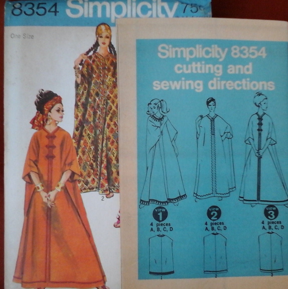 【お買得】 Pattern, Caftan Misses 8354 Simplicity FF One 1960s Size, 財布・ケース・小物入れ
