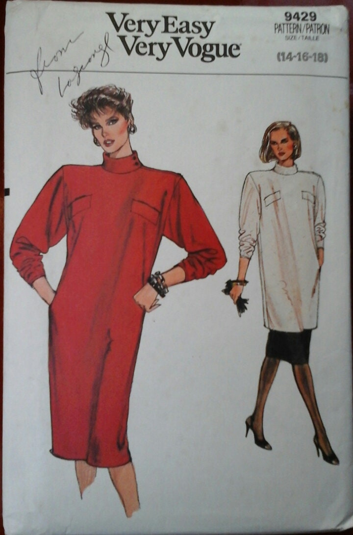 【25％OFF】 FF 1980s Vogue 9429 Designer Dress, Tunic and Skirt Pattern アート・デザイン・音楽