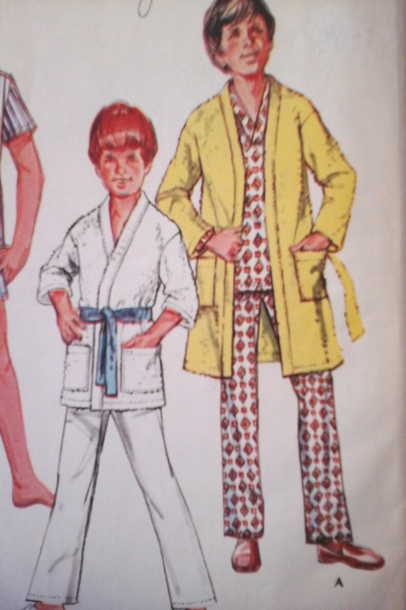 McCall's 3041 Boys Pajama Pants or Shorts and Top, Robe with tie belt, size 10, vintage McCall's boys sewing pattern image 3