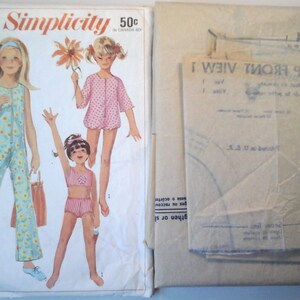 60s Simplicity 7155 Girls Jumpsuit, Playsuit and Bathing Suit Pattern, size 14, Bust 32, Vintage 1970s Simplicity Girls sewing pattern image 7