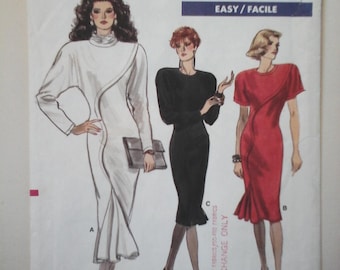 FF Vogue 7039 Easy Misses Dress Pattern, size 8 Bust 31.5, 80s Vintage Vogue Bodice Dresses, Long sleev work dress small, Easy Vogue dress 8