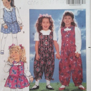 Butterick 5583 Childrens and Girls Jumpsuit or Romper Pattern, sizes 4-5-6, Girl&#39;s playsuit pattern, child play clothes pattern