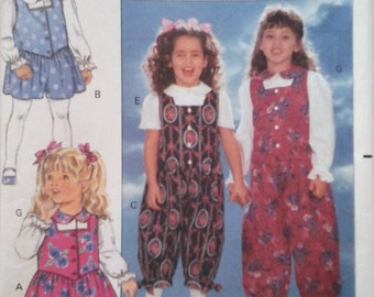 Butterick 5583 Childrens and Girls Jumpsuit or Romper Pattern, sizes 4-5-6, Girl's playsuit pattern, child play clothes pattern