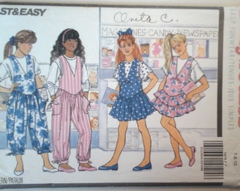 Butterick 5476 Girls Jumper and Jumpsuit Busybodies Pattern, sizes 7, 8, 10