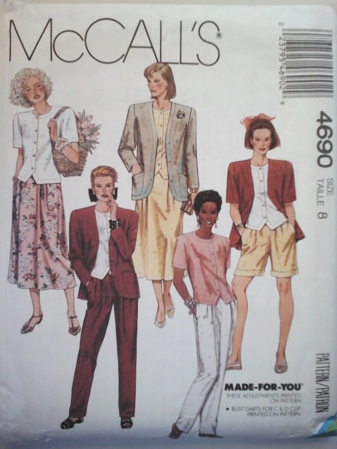 Mccall's 4690 Jacket, Top, Skirt, Pants and Shorts Sewing Pattern, Size ...