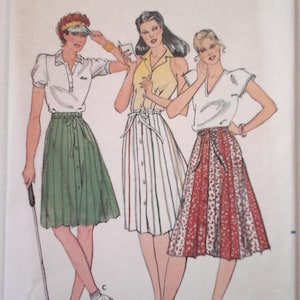 FF Butterick 3672 Misses Skirts Pattern, Size 18, Waist 32, A-line Skirt Pattern, 80s Midi-Skirt pattern, vintage 80s Skirt Pattern large