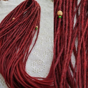 Red dreadlocks cyberdreads synth dreads Crochet single double ended dreads rasta custom