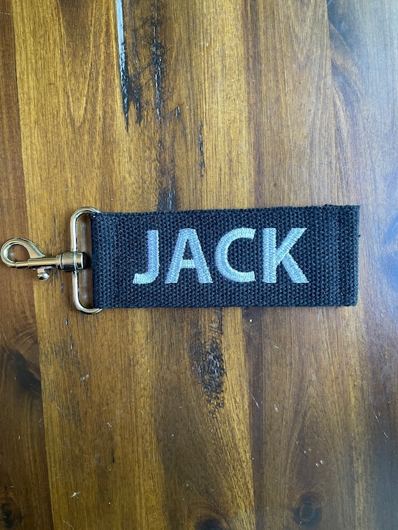 Embroidered Horse Blanket Name Tag: Clip On Cotton Snap Closure