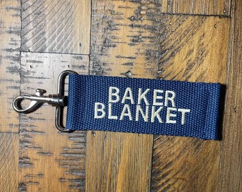 Horse Blanket Name Tag- Clip On Embroidered Tag- Double Sided- SNAP closure