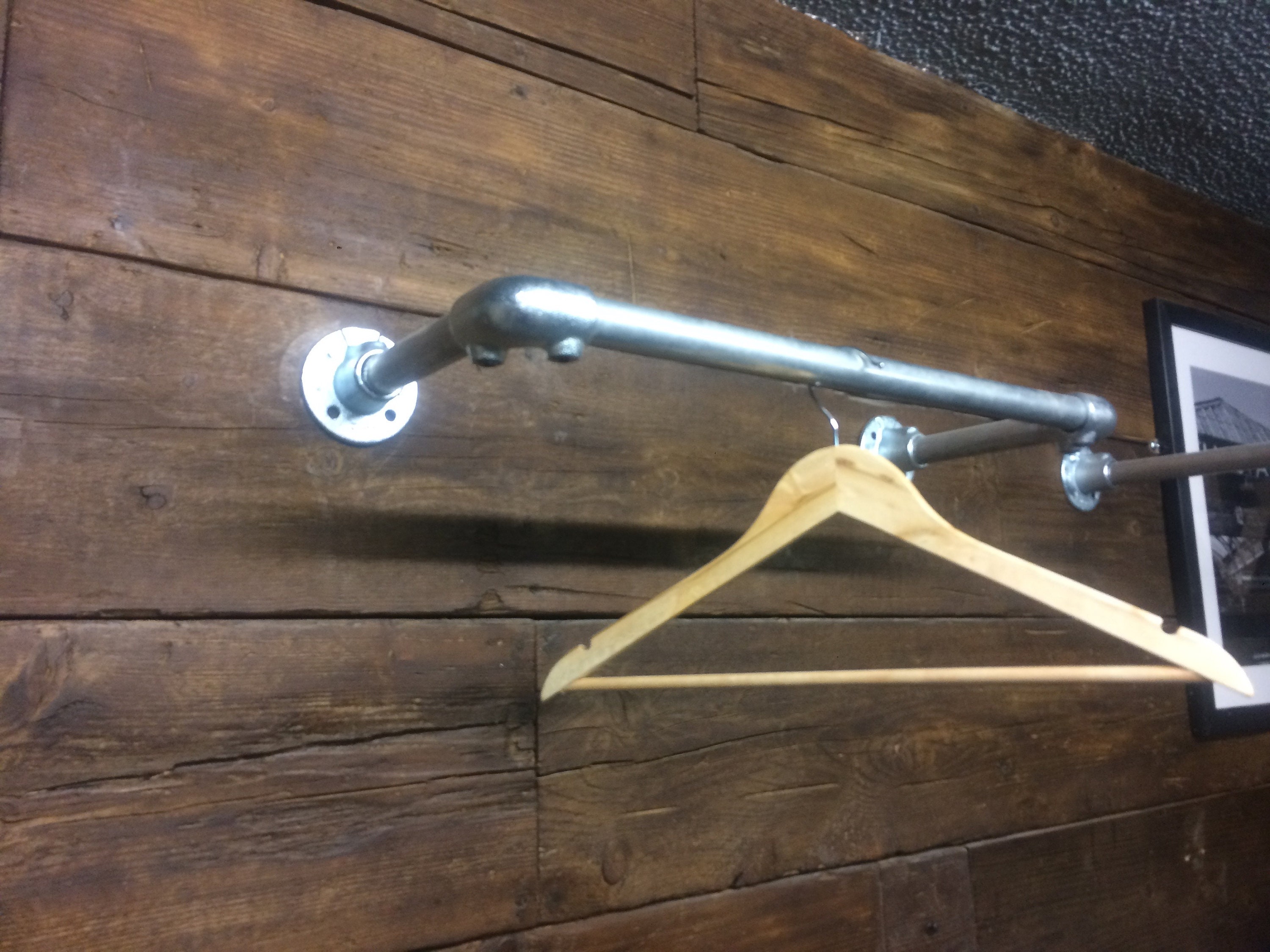 Industrial Style Wall Mounted Steel Clothes Rail Hanging - Etsy UK