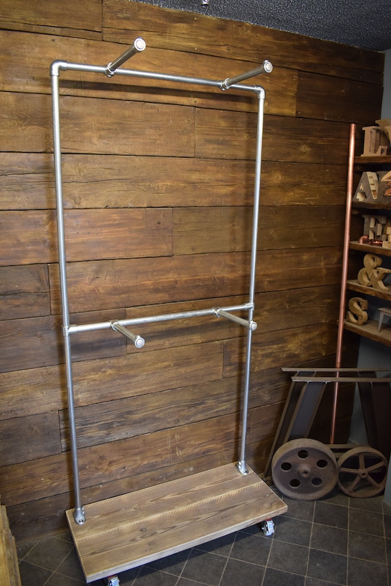 4 Front Industrial Style Double Height Front Facing Hanging Rail