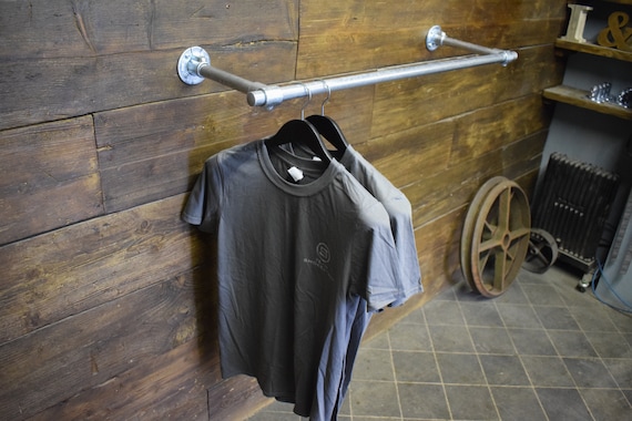 Industrial Style Wall Mounted Steel Clothes Rail Hanging | Etsy