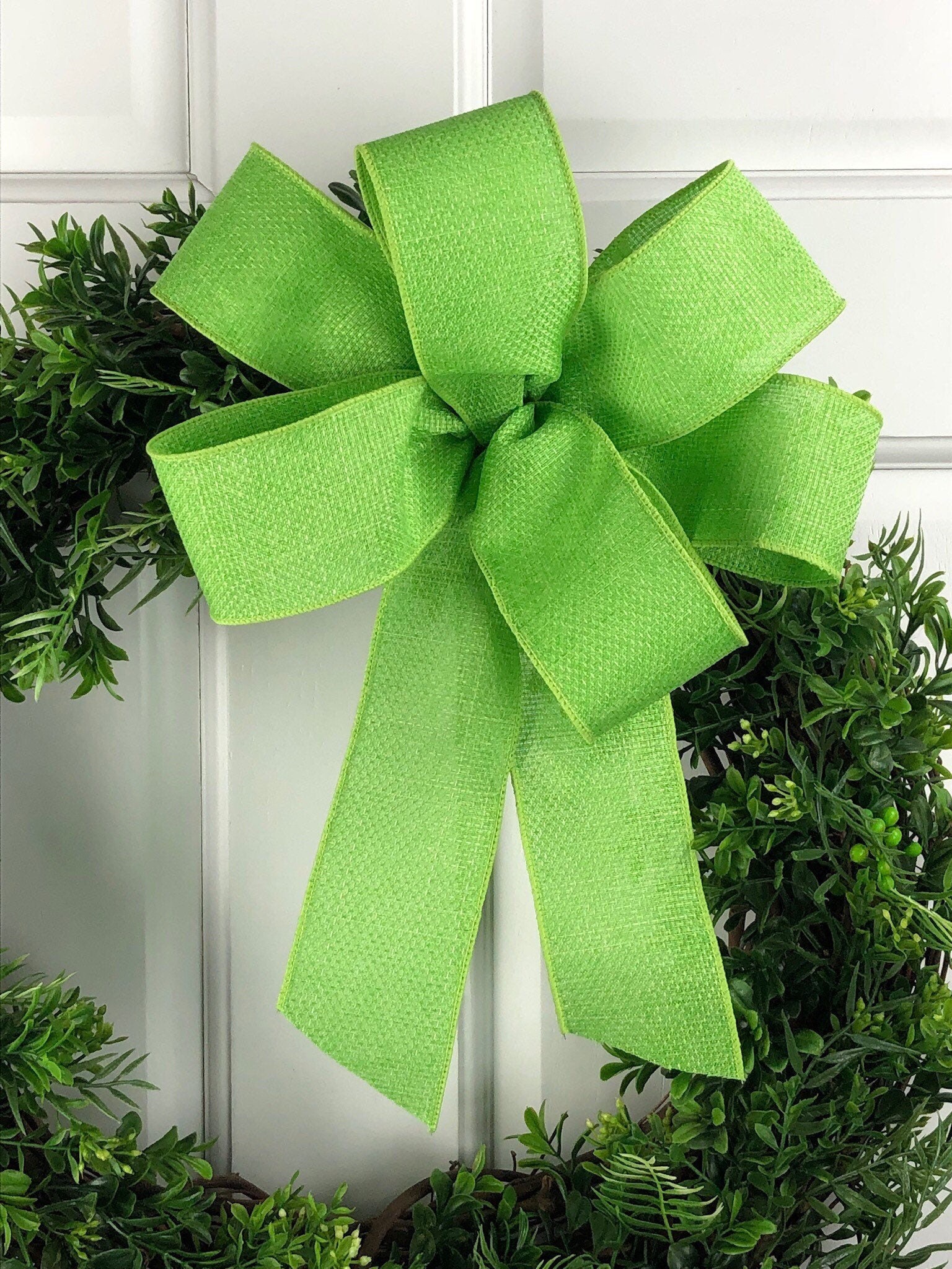 Wreath Bow Bow Wired Ribbon Bow Spring Wreath Bow Bunny Etsy