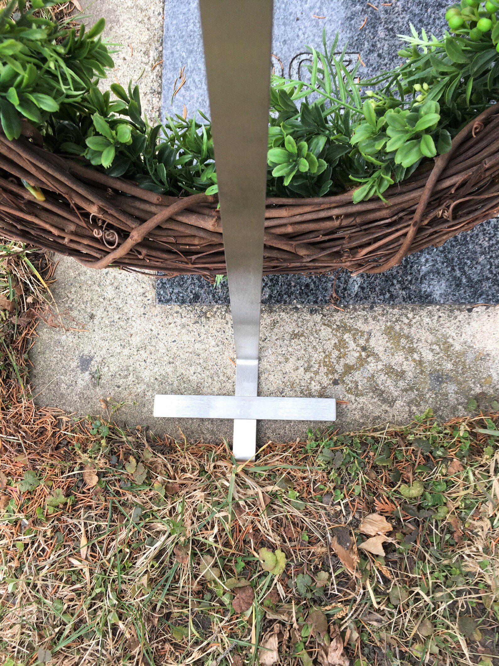 Cemetery Wreath Stand Ground Stone Wreath Hanger Monument Etsy