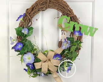 SALE, Spring Wreath, Summer Wreath, Purple Wreath, Grapevine Wreath, Garden Wreath, Front Door Wreath, Farmhouse Wreath