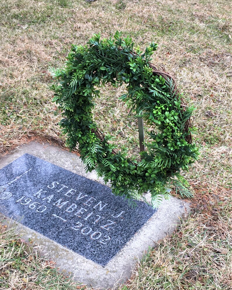Cemetery Wreath Stand Ground Stone Wreath Hanger Monument Etsy