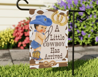 A Little Cowboy Has Arrived | Baby Arrival Flag | Baby Announcement | Baby Yard Flag | Baby Garden Flag | Baby Flag WLBBT23