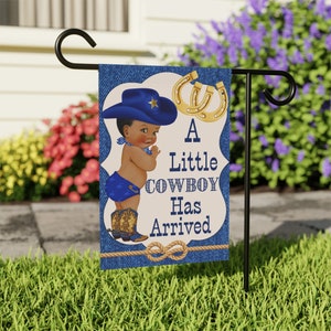 A Little Cowboy Has Arrived | Baby Arrival Flag | Baby Announcement | Baby Yard Flag | Baby Garden Flag | Baby Flag DBBS23