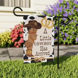 A Little Cowboy Has Arrived | Baby Arrival Flag | Baby Announcement | Baby Yard Flag | Baby Garden Flag | Baby Flag BBS23