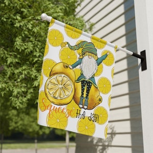 Squeeze the Day Garden House Flag|Lemon Garden House Flag|Summer Garden Yard Flag|Citrus Garden Yard Flag|Garden & House Banner