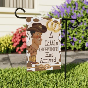 A Little Cowboy Has Arrived | Baby Arrival Flag | Baby Announcement | Baby Yard Flag | Baby Garden Flag | Baby Flag BBC233