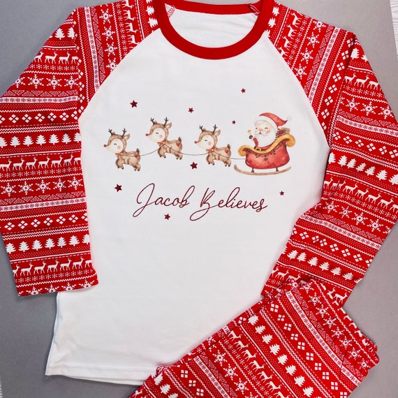 Christmas Pyjamas, Christmas pjs, Christmas nightware, Christmas Eve Box, Believe Pyjamas, Christmas Pajamas