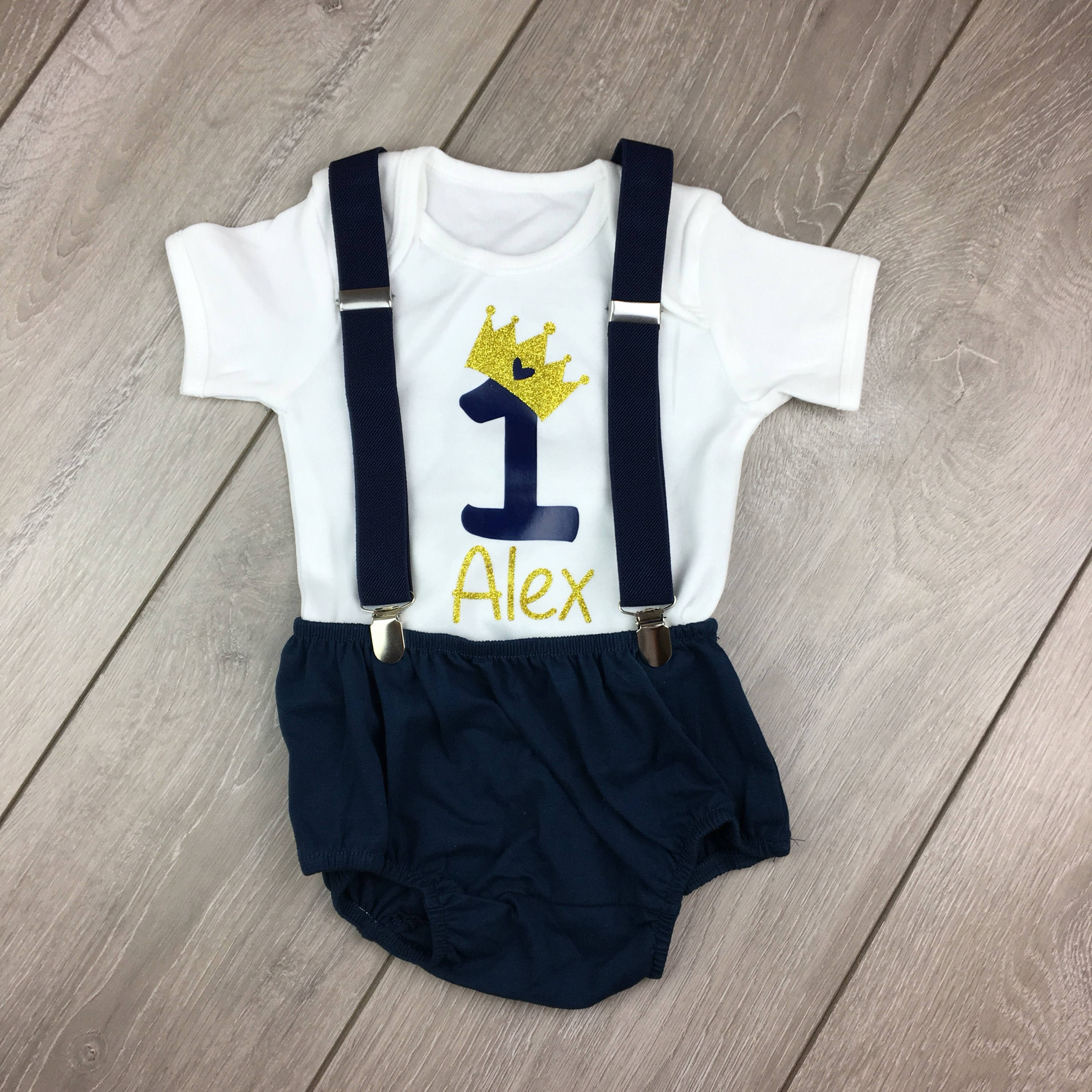 Boys First Birthday Cake Smash Outfit First Birthday Etsy