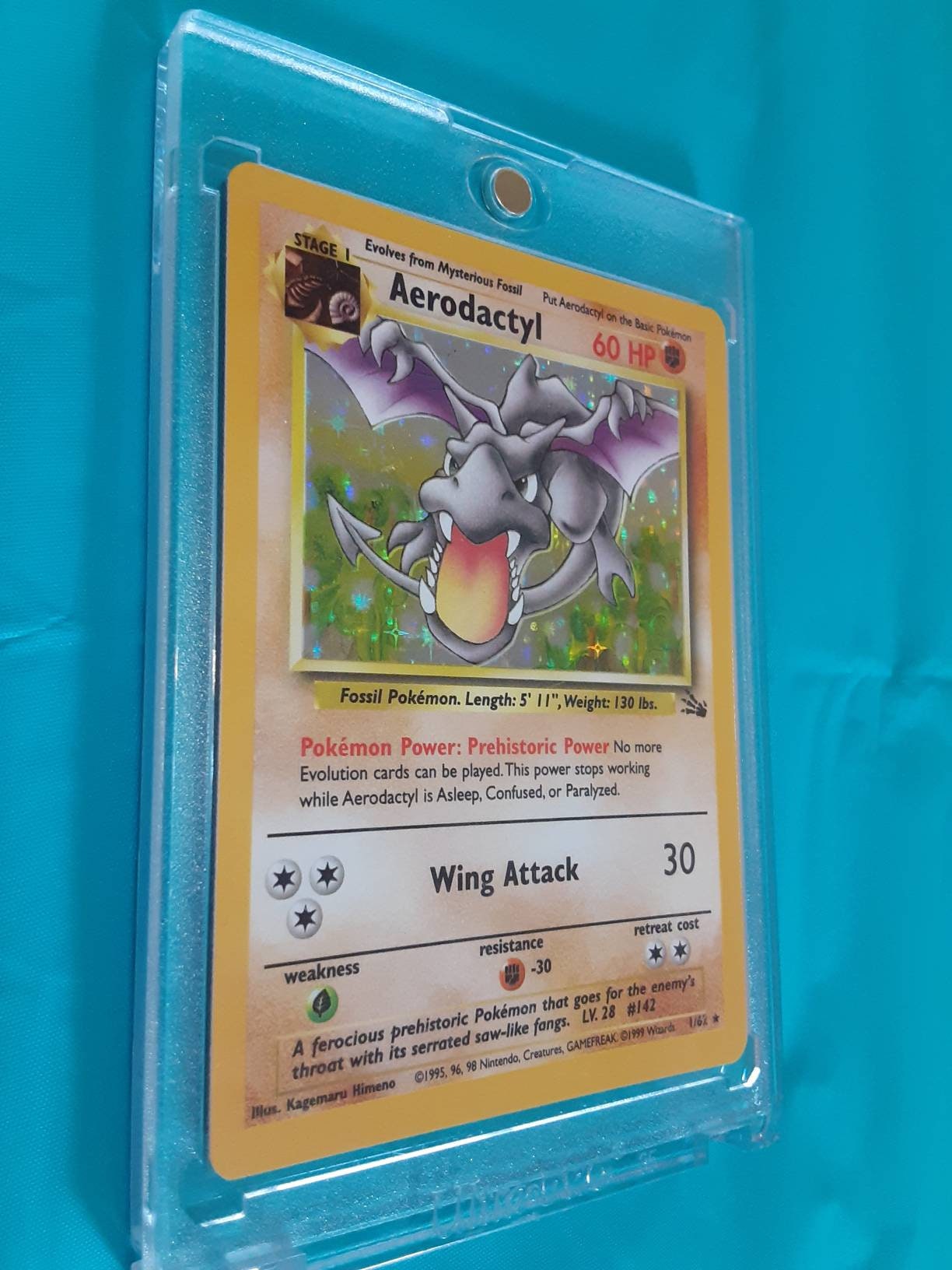 Aerodactyl 1/62 holographic Pokemon Card 